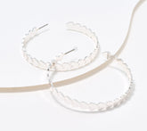 Attitudes by Renee Silvertone Pathway to Your Heart Hoop Earrings